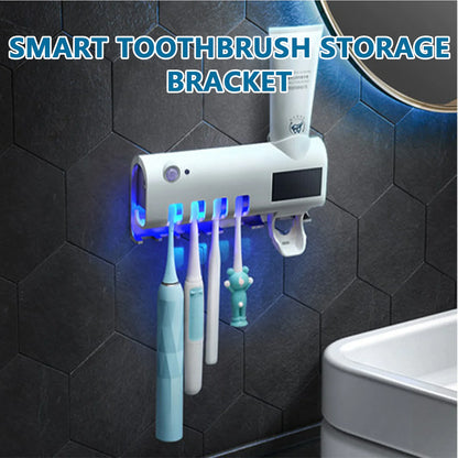 UV Light Sterilizer Toothbrush Holder Cleaner & Automatic Toothpaste Dispenser