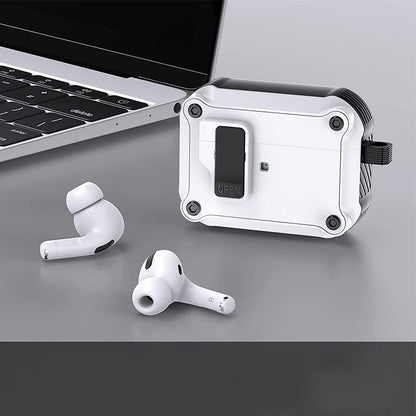 Ruggedized shockproof secure lock case cover for apple AirPods Pro 2, 3, pro 2nd Gen 2023