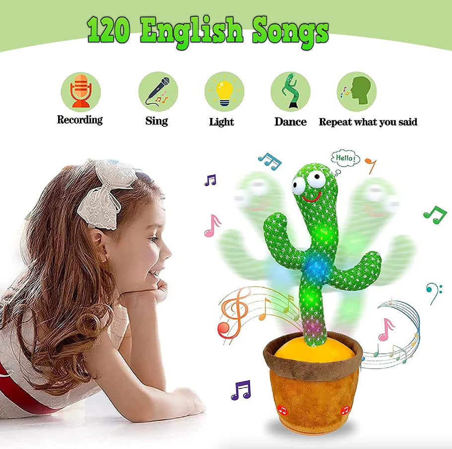 Dancing Cactus Plush Toy Doll Electronic Recording Shake with Song Funny Gift US
